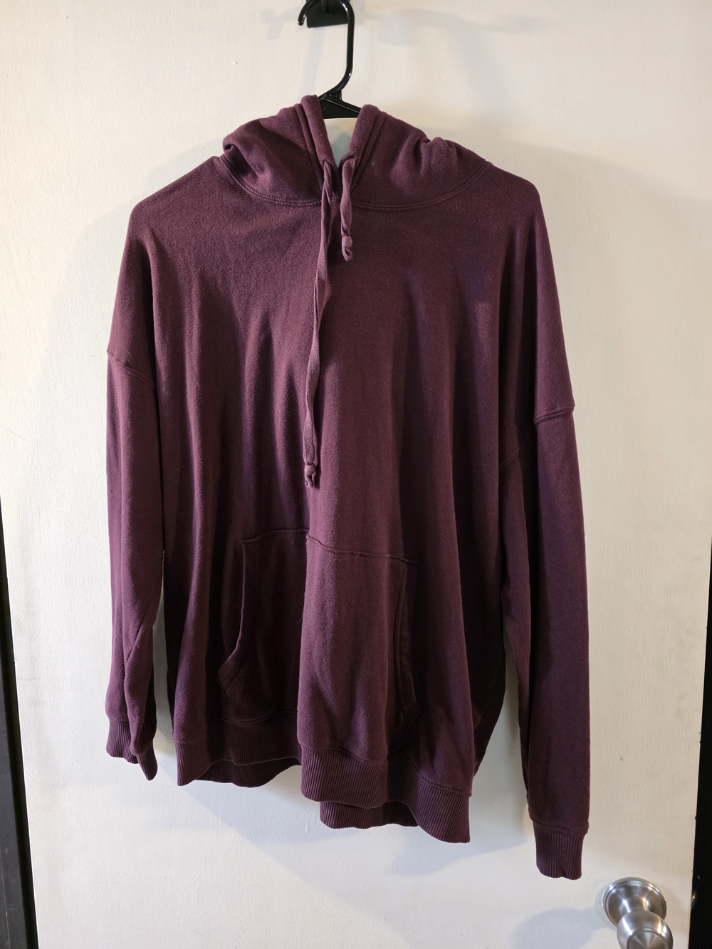 American Eagle Outfitters Plum Hooded Pullover Sweatshirt